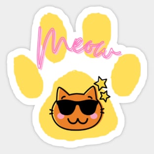 Cool Sunglasses Cat Sticker